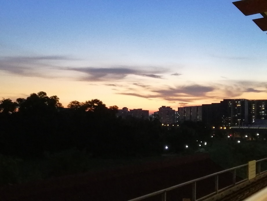 Chinese Garden Evening Skyline